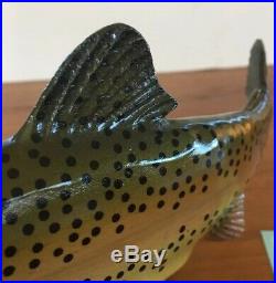 RAINBOW TROUT Carved Wood Sculpture by BILL REEL Big Sky Carvers Fish Burl RARE