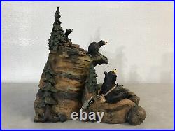 RARE Bearfoots Bears Mountain Fountain by Jeff Fleming Big Sky Carvers (no pump)