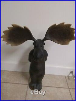 RARE Big Sky Carver Jeff Fleming's Wood Moose Sculpture