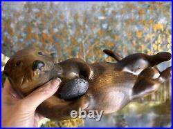 RARE Big Sky Carver OTTER 13 Master's Edition hand carved SIGNED GOLD