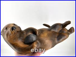 RARE Big Sky Carver OTTER 13 Master's Edition hand carved SIGNED GOLD