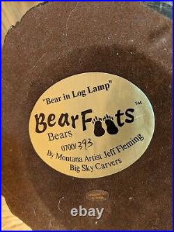 RARE Big Sky Carvers BEARFOOTS Bear in a Log Lamp RETIRED