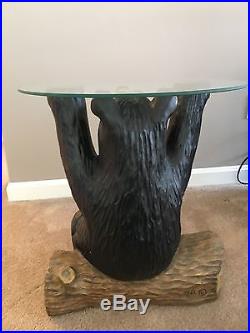 RARE Big Sky Carvers Bear Table with glass top