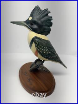 RARE Big Sky Carvers Belted KingFisher Bob Gage 449/1250 Wood Carving Bird