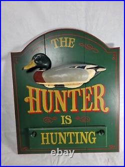 RARE Big Sky Carvers DUCK HUNTING Cabin 3D Sign Eric Thorsen Carved Art Decoy