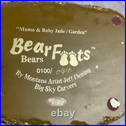RARE Big Sky Carvers Jeff Fleming BearFoots Bear Mama Baby Jade Garden 0100/6418