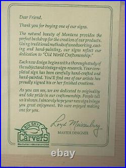 (RARE) Big sky carvers ducks Unlimited SPONSOR chapter sign