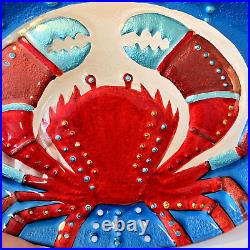 RARE CRAB Platter Iridescent Big Sky Carvers 9x12 Maryland Ocean Nautical
