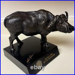RARE FRIENDS OF NRA BIG GAME SERIES BUFFALO Cold cast Resin Sculpture Signed