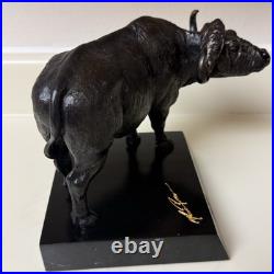 RARE FRIENDS OF NRA BIG GAME SERIES BUFFALO Cold cast Resin Sculpture Signed