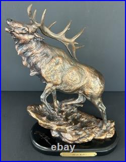 RARE Marc Pierce Herd Bull Elk Sculpture Statue Big Sky Signature Collection