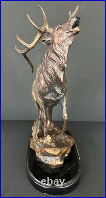 RARE Marc Pierce Herd Bull Elk Sculpture Statue Big Sky Signature Collection