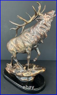RARE Marc Pierce Herd Bull Elk Sculpture Statue Big Sky Signature Collection
