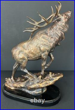 RARE Marc Pierce Herd Bull Elk Sculpture Statue Big Sky Signature Collection