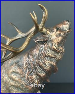 RARE Marc Pierce Herd Bull Elk Sculpture Statue Big Sky Signature Collection
