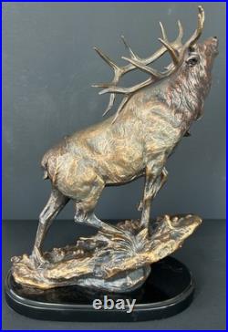 RARE Marc Pierce Herd Bull Elk Sculpture Statue Big Sky Signature Collection