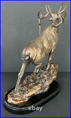 RARE Marc Pierce Herd Bull Elk Sculpture Statue Big Sky Signature Collection