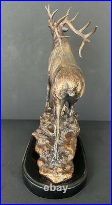 RARE Marc Pierce Herd Bull Elk Sculpture Statue Big Sky Signature Collection
