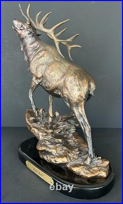 RARE Marc Pierce Herd Bull Elk Sculpture Statue Big Sky Signature Collection