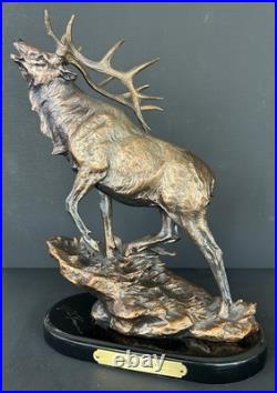 RARE Marc Pierce Herd Bull Elk Sculpture Statue Big Sky Signature Collection