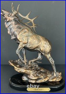 RARE Marc Pierce Herd Bull Elk Sculpture Statue Big Sky Signature Collection