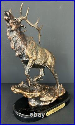 RARE Marc Pierce Herd Bull Elk Sculpture Statue Big Sky Signature Collection