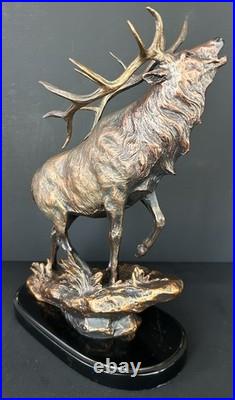 RARE Marc Pierce Herd Bull Elk Sculpture Statue Big Sky Signature Collection