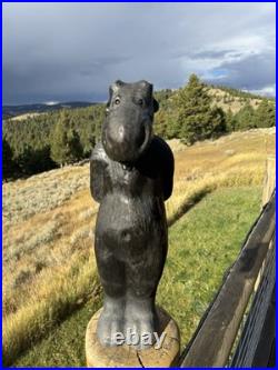 RARE Original BIG SKY CARVERS Wooden Carved Moose Jeff Flemings