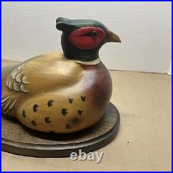 RARE Pheasants Forever Big Sky Carver pheasant hand painted Prairie Rooster