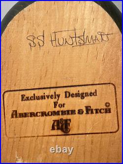 RARE Vintage Hand Carved Wooden Wood Duck Abercrombie & Fitch SS Huntsman Signed