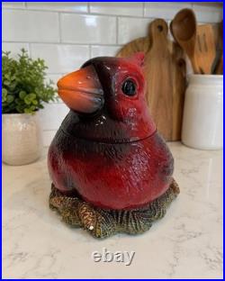 RETIRED FAT CARDINAL COOKIE JAR Phyllis Driscoll BIG SKY CARVERS Red Bird