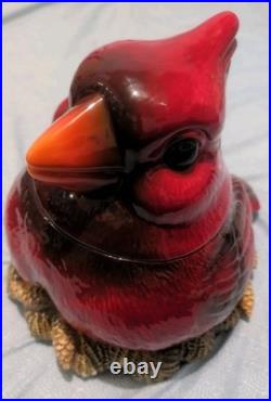RETIRED FAT CARDINAL COOKIE JAR Phyllis Driscoll BIG SKY CARVERS Red Bird