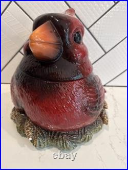 RETIRED FAT CARDINAL COOKIE JAR Phyllis Driscoll BIG SKY CARVERS Red Bird