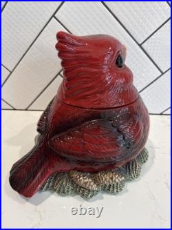 RETIRED FAT CARDINAL COOKIE JAR Phyllis Driscoll BIG SKY CARVERS Red Bird