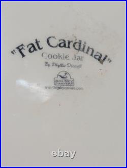 RETIRED FAT CARDINAL COOKIE JAR Phyllis Driscoll BIG SKY CARVERS Red Bird