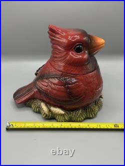 RETIRED FAT CARDINAL COOKIE JAR Phyllis Driscoll BIG SKY CARVERS Red Bird