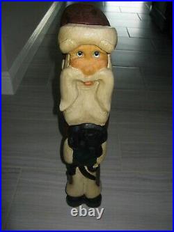 Rare 1996 Big Sky Carvers by Jeff Fleming Santa WithPuppy 25 Tall