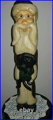 Rare 1996 Big Sky Carvers by Jeff Fleming Santa WithPuppy 25 Tall