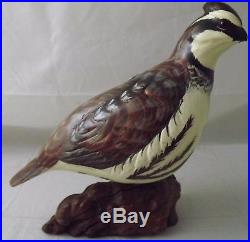 Rare Big Sky Carvers- Hand Carved Wooden 8 Bobwhite Beautiful Signed Burl Base