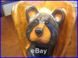 Rare Big Sky Carvers Jeff Fleming Solid Wood Carved Bear Bandit Signed Bsc