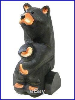 Rare Big Sky Carvers Jeff Fleming Wood Carved Sitting Bear Sculpture Lucy