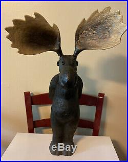Rare Big Sky Carvers Jeff Fleming Wood Moose Sculpture
