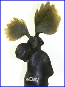 Rare Big Sky Carvers Jeff Fleming Wood Moose Sculpture