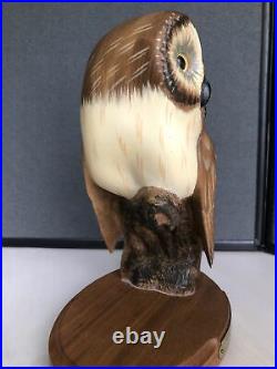 Rare Big Sky Carvers Ken Off White Owl Bird Wood Sculpture 152/1250