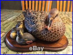 Rare Big Sky Carvers Motherhood Series Duck Babies Ashley Gray Sculpture Mallard