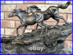 Rare Big Sky Carvers River Runners Wild Horses Fountain Marc Pierce Sculpture