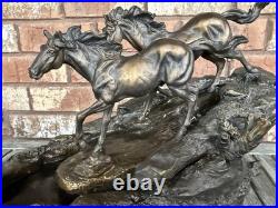 Rare Big Sky Carvers River Runners Wild Horses Fountain Marc Pierce Sculpture