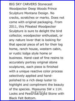 Rare Big Sky Carvers Sand Cast Woodpecker Deep Woods Prince Sculpture Pileated
