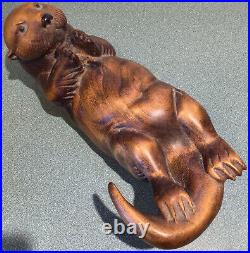 Rare Big Sky Carvers The Masters Editions Wildlife Woodcarvings Otter No Clam
