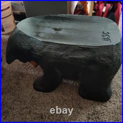 Rare Big Sky Carvers Wooden Bear and Marble Table Top Carving